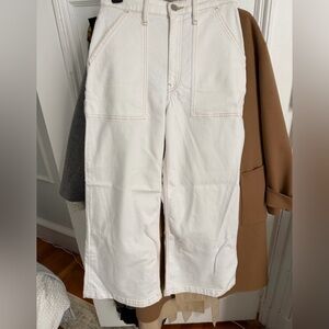 Hudson White Wide-Leg Denim Pants NWOT 26